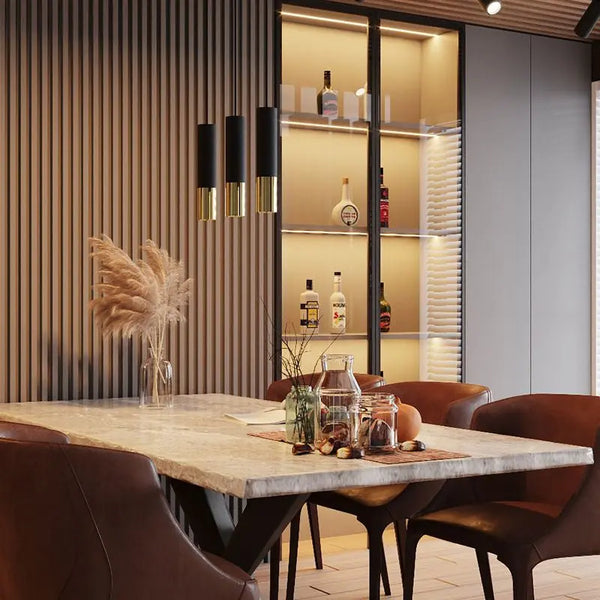 Hanglamp | 3 | Zwart met gouden buitenzijde | Luxe LED Livolo Nederland B.V.