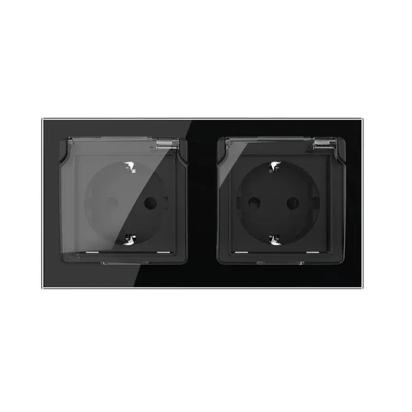 Livolo | Zwart | SR+SR | Wandcontactdoos | IP44 Livolo Nederland B.V.