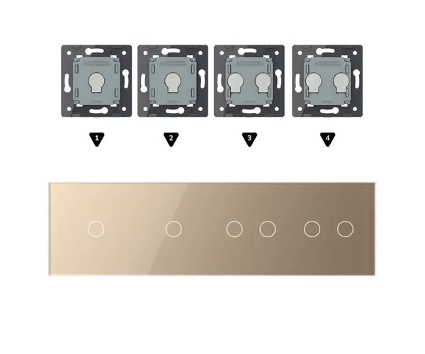 Zelf samenstellen | Goud | Afdekraam 1+1+2+2 Livolo Nederland B.V.