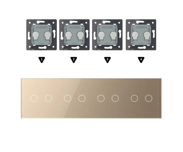 Zelf samenstellen | Goud | Afdekraam 2+2+2+2 Livolo Nederland B.V.