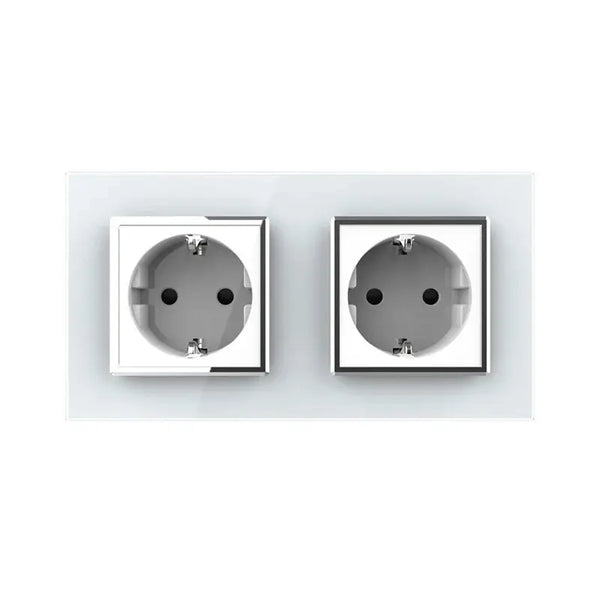 Livolo | Wit | SR+SR | Wandcontactdoos | Chrome frame Livolo Nederland B.V.