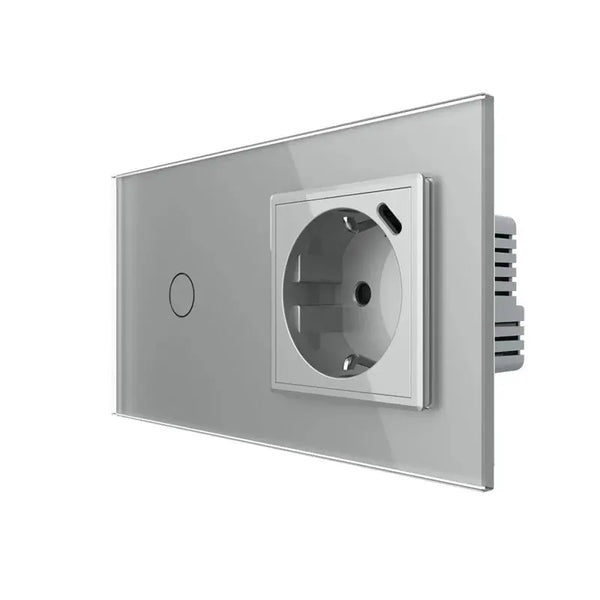 Livolo | Grijs | 1+SR | Aan/Uit | Schakelaar | Wandcontactdoos + USB-C Oplader Livolo Nederland B.V.