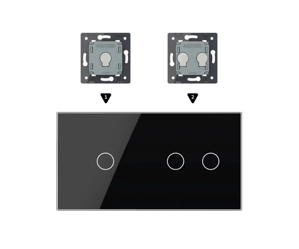 Zelf samenstellen | Zwart | Afdekraam 1+2 Livolo Nederland B.V.