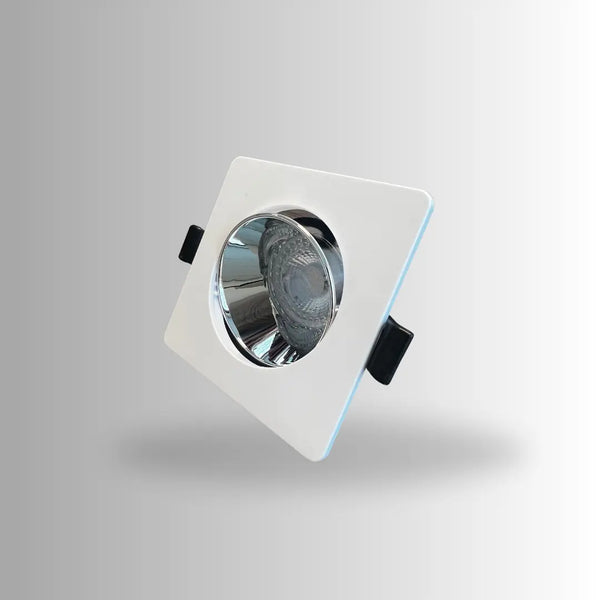 GU10 armatuur | Wit - Chroom | Kantelbaar en Richtbaar | Inbouwspot | Vierkant | ø 76mm Livolo Nederland B.V.