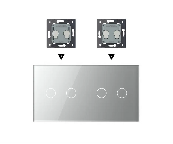 Zelf samenstellen | Grijs | Afdekraam 2+2 Livolo Nederland B.V.