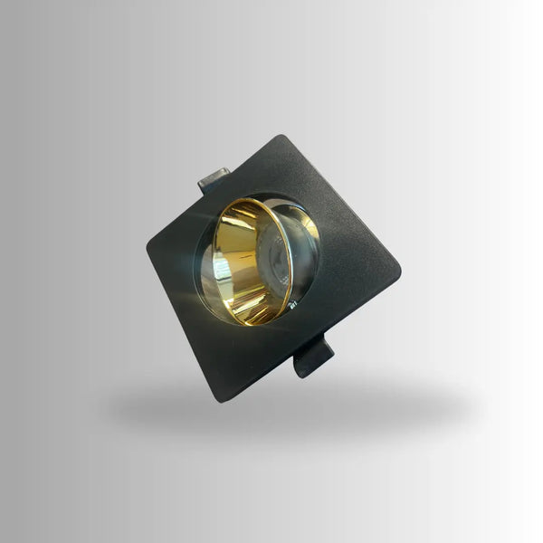 GU10 armatuur | Zwart - Goud | Kantelbaar en Richtbaar | Inbouwspot | Vierkant | ø 76mm Livolo Nederland B.V.