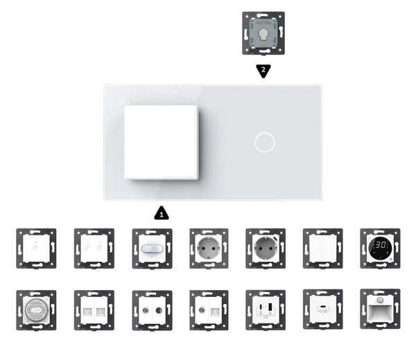 Zelf samenstellen | Wit | Afdekraam SR+1 Livolo Nederland B.V.