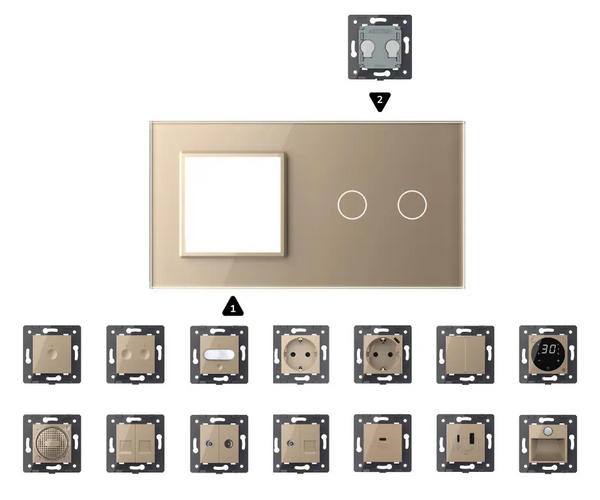 Zelf samenstellen | Goud | Afdekraam SR+2 Livolo Nederland B.V.