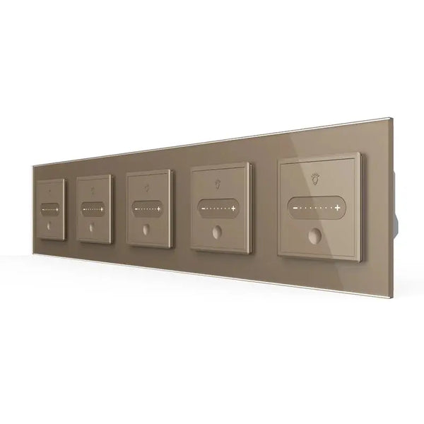 Livolo | Goud | SR+SR+SR+SR+SR | Slide-Dimmer | Wisselschakelaar | Smart Home Livolo Nederland B.V.