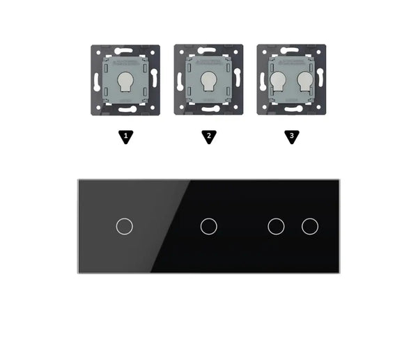 Zelf samenstellen | Zwart | Afdekraam 1+1+2 Livolo Nederland B.V.