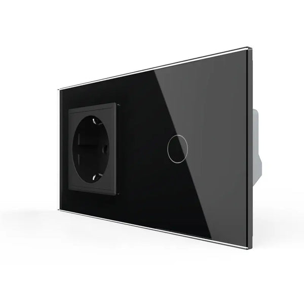 Livolo | Zwart | SR+1 | Aan/Uit | Wandcontactdoos | Schakelaar Livolo Nederland B.V.