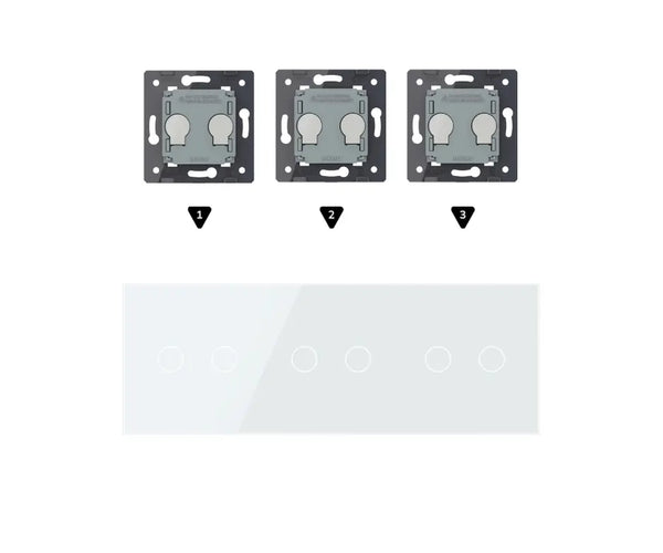 Zelf samenstellen | Wit | Afdekraam 2+2+2 Livolo Nederland B.V.