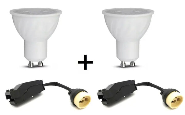 Dubbele GU10 armatuur | Wit - Zwart | Kantelbaar en Richtbaar | Inbouwspot | Rechthoek | ø 2x76mm Livolo Nederland B.V.