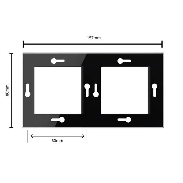Livolo | 1+1 | Zwart glanzend | Adapterraam | Extra afdekking Livolo Nederland B.V.