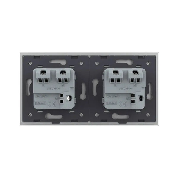 Livolo | Grijs | SR+SR | Wandcontactdoos | Zonder randaarde Livolo Nederland B.V.