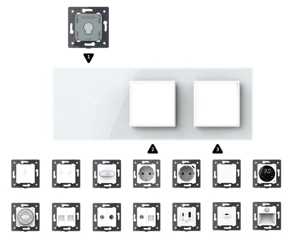 Zelf samenstellen | Wit | Afdekraam 1+SR+SR Livolo Nederland B.V.