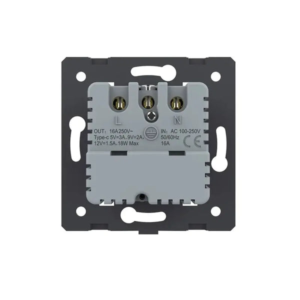 Livolo | Grijs | SR | Module | Wandcontactdoos + USB-C Oplader Livolo Nederland B.V.