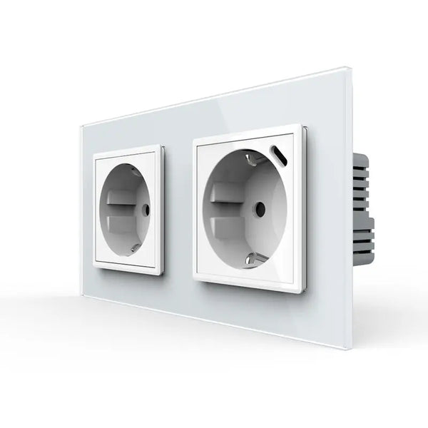 Livolo | Wit | SR+SR | Wandcontactdoos | Wandcontactdoos + USB-C oplader Livolo Nederland B.V.