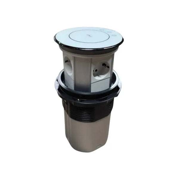 Wit Glazen Design | Automatische pop-up stekkerdoos | USB en USB-C + 3 Stopcontacten Livolo Nederland B.V.