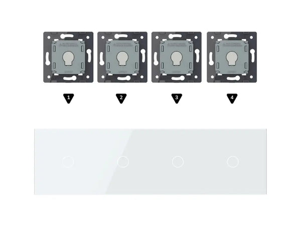 Zelf samenstellen | Wit | Afdekraam 1+1+1+1 Livolo Nederland B.V.