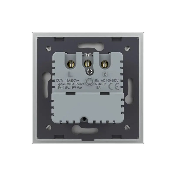 Livolo | Grijs | SR | Wandcontactdoos + USB-C oplader Livolo Nederland B.V.