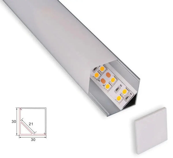 Cover cap | 1 Meter | Corner hood | COB LED strip