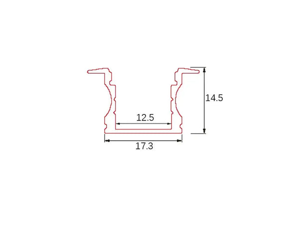 Profile | Built-in | 1 Meter | Law | Aluminum | 17.3 x 14.5 | COB LED strip