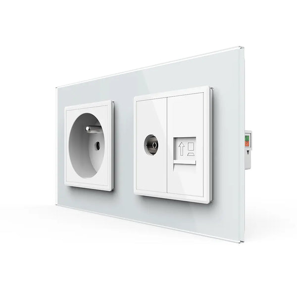 Livolo | Wit | SR+SR | Wandcontactdoos | TV | Netwerk | France Livolo Nederland B.V.