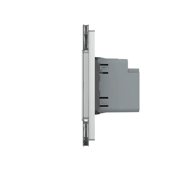 Livolo | Grijs | SR+SR | Wandcontactdoos | USB + USB type C oplader | France Livolo Nederland B.V.