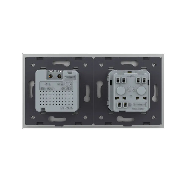 Livolo | Grijs | SR+SR | Wandcontactdoos | France | Bewegingsmelder | Aan/Uit Livolo Nederland B.V.