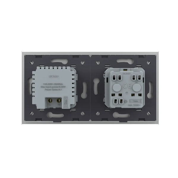 Livolo | Grijs | SR+SR | Wandcontactdoos | Wandverlichting | Beweging en nacht sensor | France Livolo Nederland B.V.