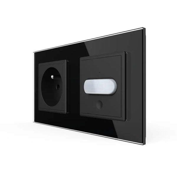 Livolo | Zwart | SR+SR | Wandcontactdoos | France | Bewegingsmelder | Aan/Uit Livolo Nederland B.V.