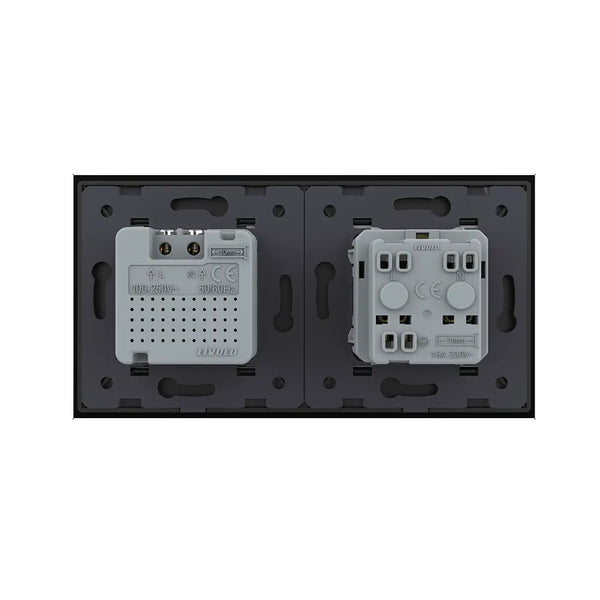 Livolo | Zwart | SR+SR | Wandcontactdoos | France | Bewegingsmelder | Aan/Uit Livolo Nederland B.V.