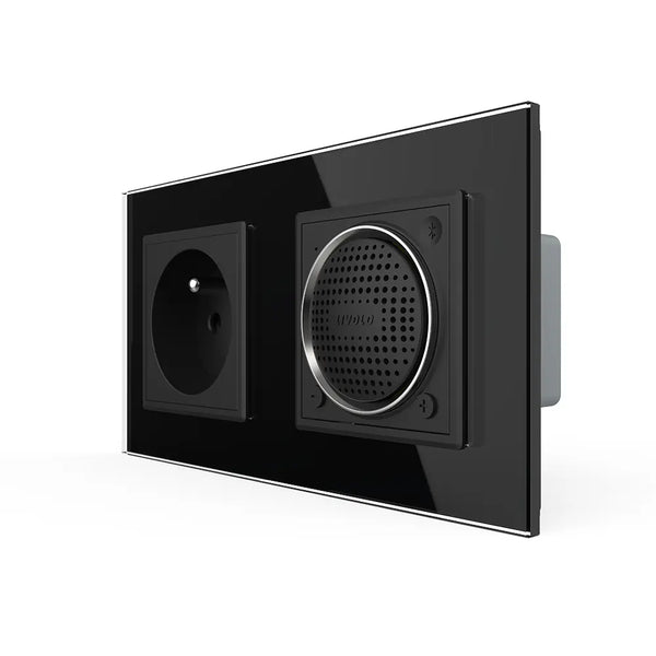 Livolo | Zwart | SR+SR | Wandcontactdoos | Bluetooth speaker | France Livolo Nederland B.V.