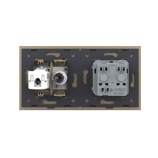 Livolo | Goud | SR+SR | Wandcontactdoos | TV | Netwerk | France Livolo Nederland B.V.