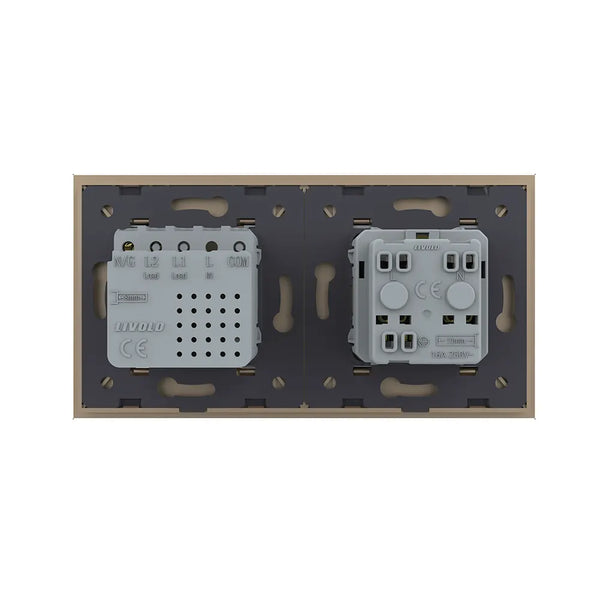 Livolo | Goud | SR+SR | Wandcontactdoos | USB + USB type C oplader | France Livolo Nederland B.V.