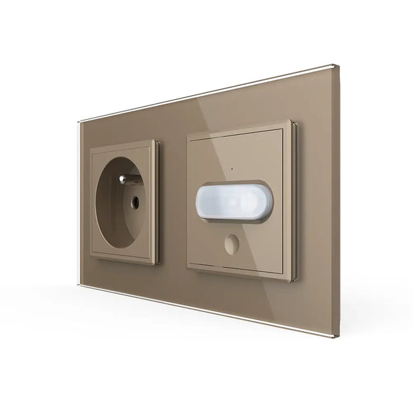 Livolo | Goud | SR+SR | Wandcontactdoos | France | Bewegingsmelder | Aan/Uit Livolo Nederland B.V.