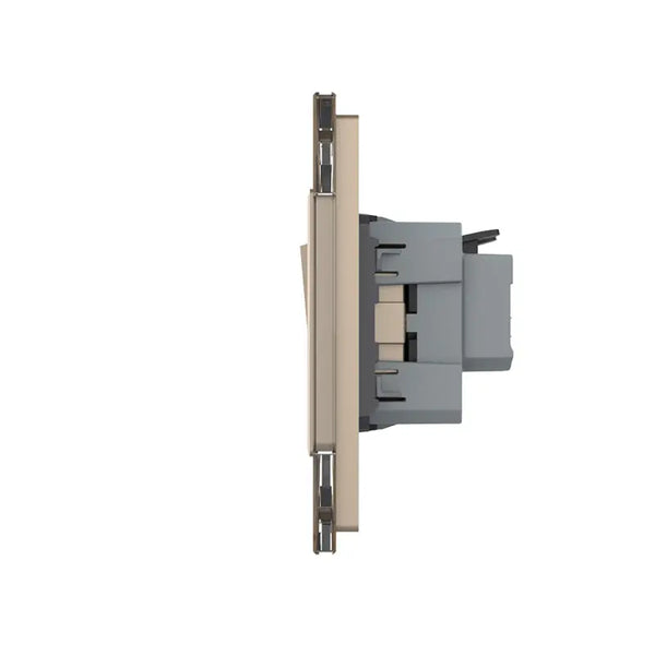 Livolo | Goud | 1+2+SR | Aan/Uit | Wipschakelaar met wandcontactdoos Livolo Nederland B.V.