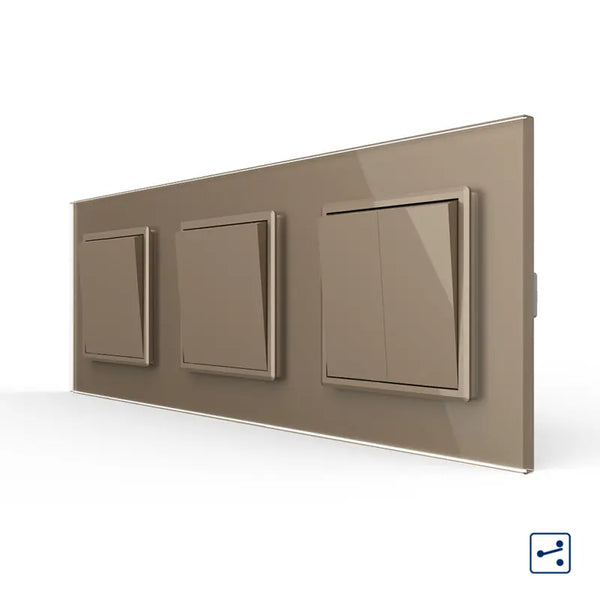 Livolo | Goud | 1+1+2 | Aan/Uit | Wissel | Wipschakelaar Livolo Nederland B.V.