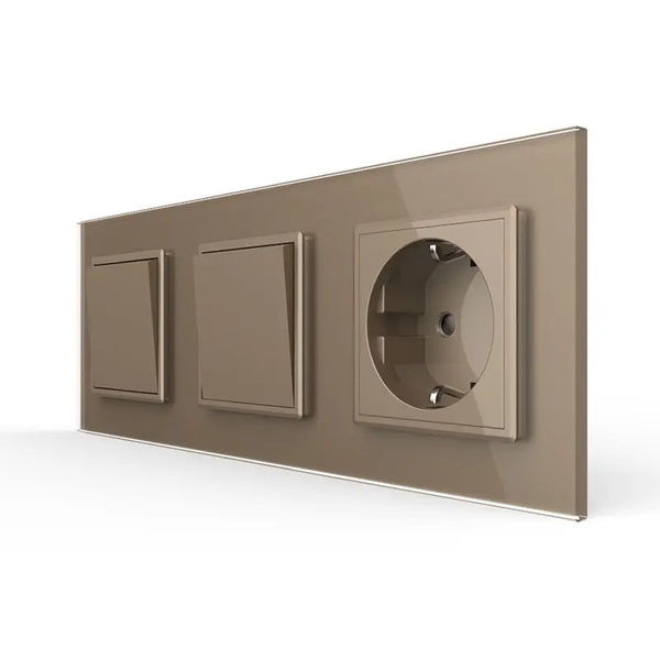 Livolo | Goud | 1+1+SR | Puls | Wipschakelaar met wandcontactdoos Livolo Nederland B.V.