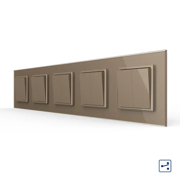 Livolo | Goud | 1+2+2+2+2 | Aan/Uit | Wissel | Wipschakelaar Livolo Nederland B.V.