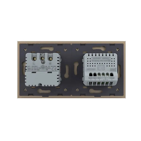 Livolo | Goud | 1+SR | Aan/Uit | Schakelaar met wandcontactdoos + USB-C Oplader Livolo Nederland B.V.