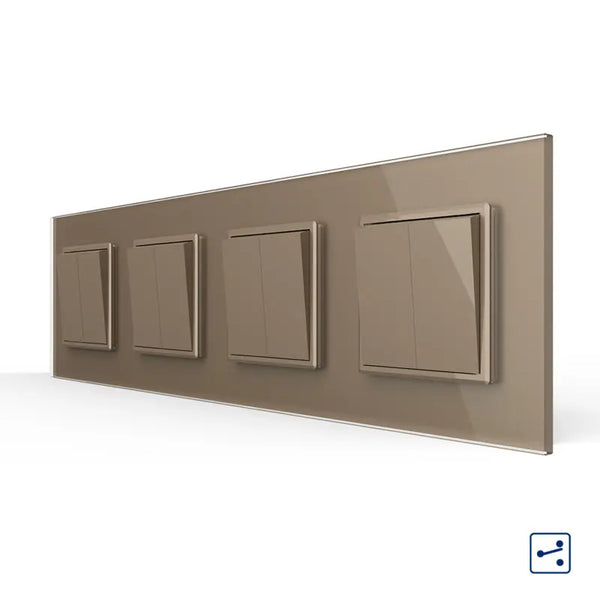 Livolo | Goud | 2+2+2+2 | Aan/Uit | Wissel | Wipschakelaar Livolo Nederland B.V.