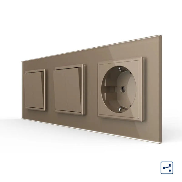 Livolo | Goud | 2+2+SR | Aan/Uit | Wissel | Wipschakelaar met wandcontactdoos Livolo Nederland B.V.