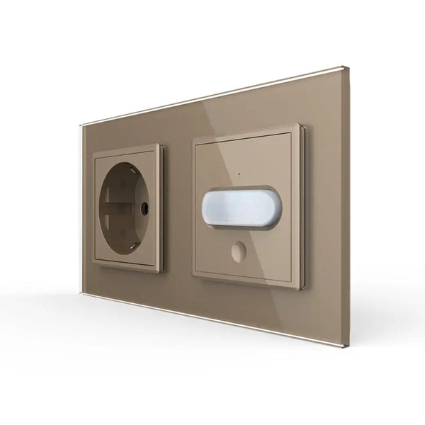 Livolo | Goud | SR+SR | Wandcontactdoos | Bewegingsmelder | Aan/Uit Livolo Nederland B.V.