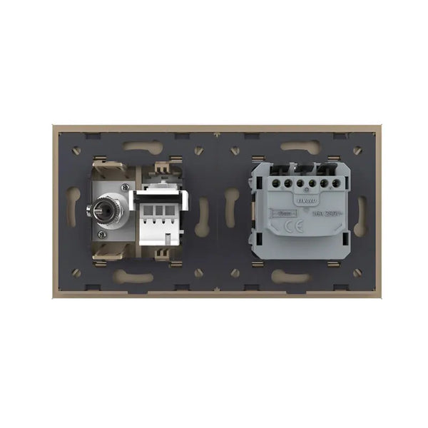 Livolo | Goud | SR+SR | Wandcontactdoos | Telefoon | TV Livolo Nederland B.V.