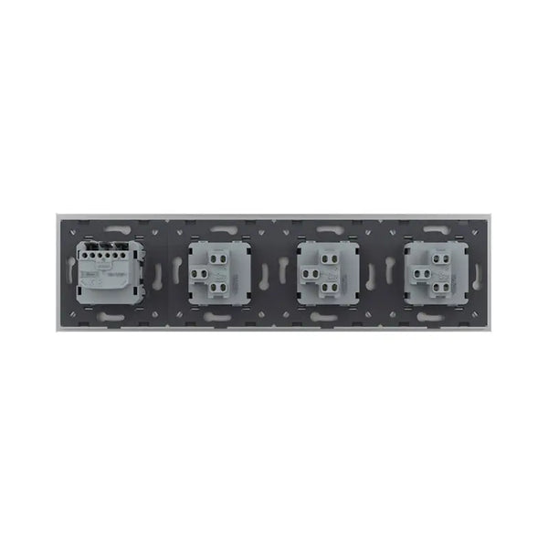 Livolo | Grijs | 1+1+1+SR | Aan/Uit | Wipschakelaar met wandcontactdoos Livolo Nederland B.V.