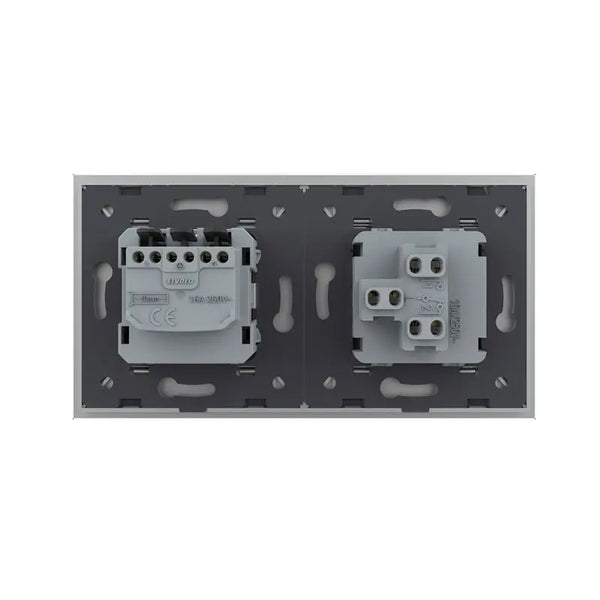 Livolo | Grijs | 1+SR | Aan/Uit | Wissel | Wipschakelaar met wandcontactdoos Livolo Nederland B.V.