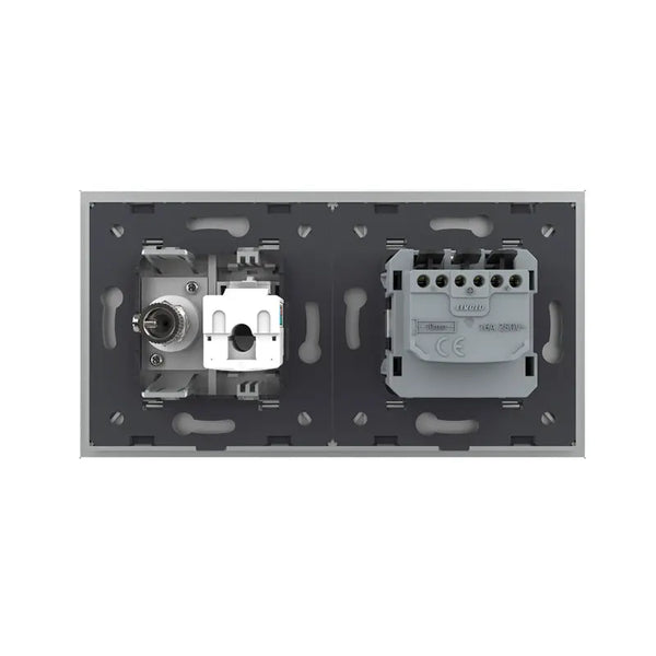 Livolo | Grijs | SR+SR | Wandcontactdoos | Netwerk | TV Livolo Nederland B.V.