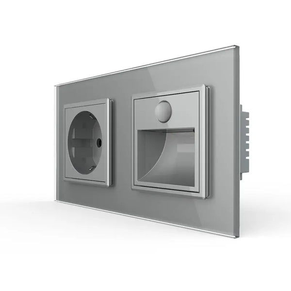 Livolo | Grijs | SR+SR | Wandcontactdoos | Wandverlichting | Beweging en nacht sensor Livolo Nederland B.V.